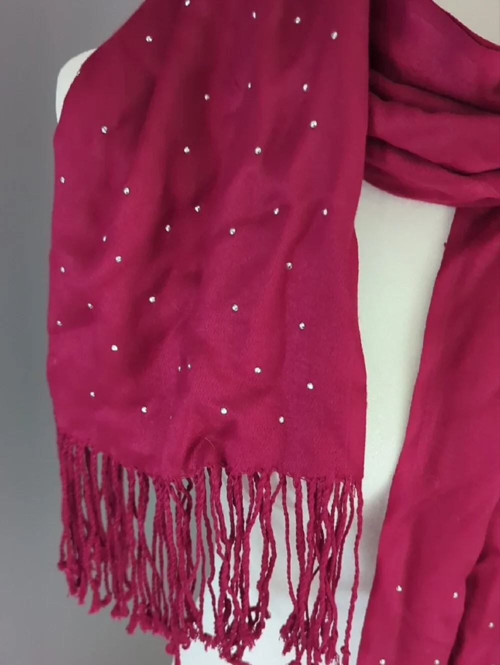 3 For $30. White House Black Market Burgundy Beaded Fringe Scarf
